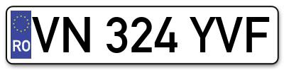Placuta inmatriculare numar auto  VN-324-YVF, VN 324 YVF, VN324YVF