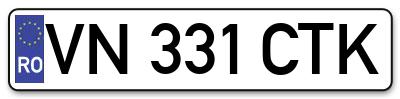 Placuta inmatriculare numar auto  VN-331-CTK, VN 331 CTK, VN331CTK