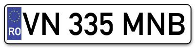 Placuta inmatriculare numar auto  VN-335-MNB, VN 335 MNB, VN335MNB