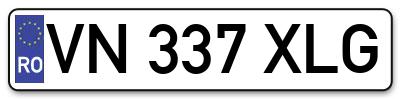 Placuta inmatriculare numar auto  VN-337-XLG, VN 337 XLG, VN337XLG