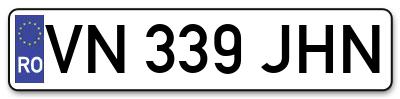 Placuta inmatriculare numar auto  VN-339-JHN, VN 339 JHN, VN339JHN