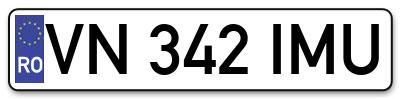 Placuta inmatriculare numar auto  VN-342-IMU, VN 342 IMU, VN342IMU