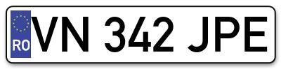 Placuta inmatriculare numar auto  VN-342-JPE, VN 342 JPE, VN342JPE