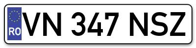 Placuta inmatriculare numar auto  VN-347-NSZ, VN 347 NSZ, VN347NSZ