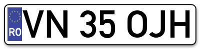 Placuta inmatriculare numar auto  VN-35-OJH, VN 35 OJH, VN35OJH