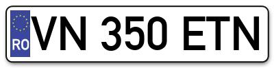 Placuta inmatriculare numar auto  VN-350-ETN, VN 350 ETN, VN350ETN