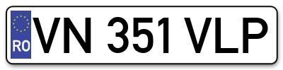 Placuta inmatriculare numar auto  VN-351-VLP, VN 351 VLP, VN351VLP