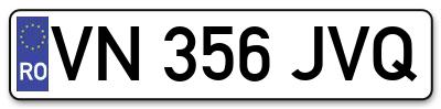 Placuta inmatriculare numar auto  VN-356-JVQ, VN 356 JVQ, VN356JVQ
