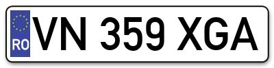 Placuta inmatriculare numar auto  VN-359-XGA, VN 359 XGA, VN359XGA