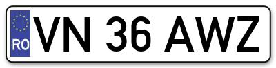 Placuta inmatriculare numar auto  VN-36-AWZ, VN 36 AWZ, VN36AWZ