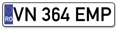 Placuta inmatriculare numar auto  VN-364-EMP, VN 364 EMP, VN364EMP