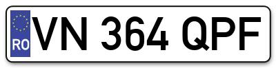 Placuta inmatriculare numar auto  VN-364-QPF, VN 364 QPF, VN364QPF