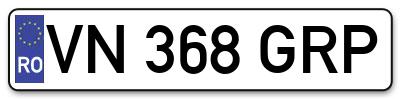Placuta inmatriculare numar auto  VN-368-GRP, VN 368 GRP, VN368GRP