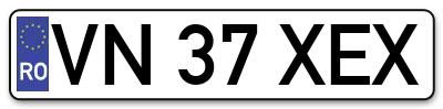 Placuta inmatriculare numar auto  VN-37-XEX, VN 37 XEX, VN37XEX