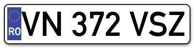 Placuta inmatriculare numar auto  VN-372-VSZ, VN 372 VSZ, VN372VSZ