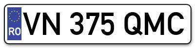 Placuta inmatriculare numar auto  VN-375-QMC, VN 375 QMC, VN375QMC
