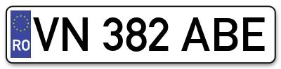 Placuta inmatriculare numar auto  VN-382-ABE, VN 382 ABE, VN382ABE