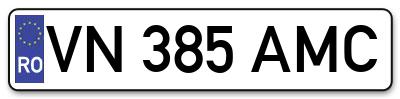 Placuta inmatriculare numar auto  VN-385-AMC, VN 385 AMC, VN385AMC
