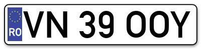 Placuta inmatriculare numar auto  VN-39-OOY, VN 39 OOY, VN39OOY
