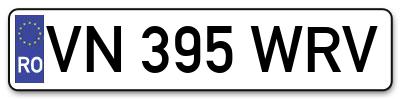 Placuta inmatriculare numar auto  VN-395-WRV, VN 395 WRV, VN395WRV