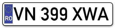 Placuta inmatriculare numar auto  VN-399-XWA, VN 399 XWA, VN399XWA