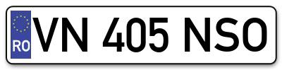 Placuta inmatriculare numar auto  VN-405-NSO, VN 405 NSO, VN405NSO