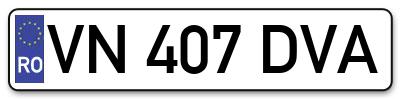 Placuta inmatriculare numar auto  VN-407-DVA, VN 407 DVA, VN407DVA
