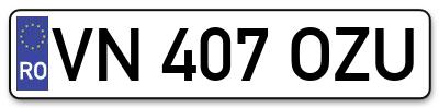 Placuta inmatriculare numar auto  VN-407-OZU, VN 407 OZU, VN407OZU
