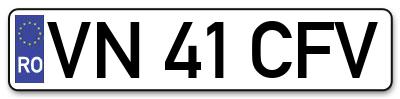 Placuta inmatriculare numar auto  VN-41-CFV, VN 41 CFV, VN41CFV