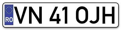 Placuta inmatriculare numar auto  VN-41-OJH, VN 41 OJH, VN41OJH