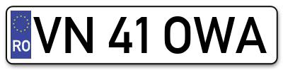 Placuta inmatriculare numar auto  VN-41-OWA, VN 41 OWA, VN41OWA