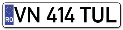 Placuta inmatriculare numar auto  VN-414-TUL, VN 414 TUL, VN414TUL