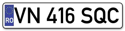 Placuta inmatriculare numar auto  VN-416-SQC, VN 416 SQC, VN416SQC