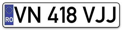 Placuta inmatriculare numar auto  VN-418-VJJ, VN 418 VJJ, VN418VJJ