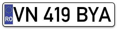 Placuta inmatriculare numar auto  VN-419-BYA, VN 419 BYA, VN419BYA