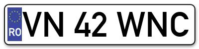 Placuta inmatriculare numar auto  VN-42-WNC, VN 42 WNC, VN42WNC