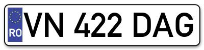 Placuta inmatriculare numar auto  VN-422-DAG, VN 422 DAG, VN422DAG