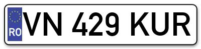 Placuta inmatriculare numar auto  VN-429-KUR, VN 429 KUR, VN429KUR