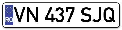 Placuta inmatriculare numar auto  VN-437-SJQ, VN 437 SJQ, VN437SJQ