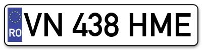 Placuta inmatriculare numar auto  VN-438-HME, VN 438 HME, VN438HME