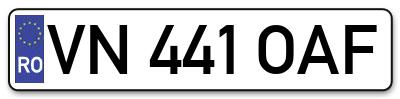 Placuta inmatriculare numar auto  VN-441-OAF, VN 441 OAF, VN441OAF