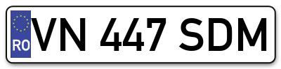 Placuta inmatriculare numar auto  VN-447-SDM, VN 447 SDM, VN447SDM