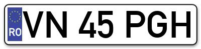 Placuta inmatriculare numar auto  VN-45-PGH, VN 45 PGH, VN45PGH