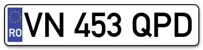 Placuta inmatriculare numar auto  VN-453-QPD, VN 453 QPD, VN453QPD