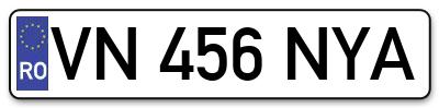 Placuta inmatriculare numar auto  VN-456-NYA, VN 456 NYA, VN456NYA