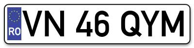 Placuta inmatriculare numar auto  VN-46-QYM, VN 46 QYM, VN46QYM