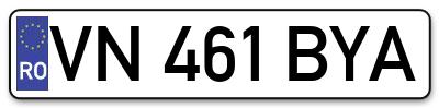 Placuta inmatriculare numar auto  VN-461-BYA, VN 461 BYA, VN461BYA