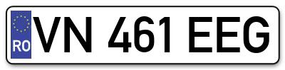 Placuta inmatriculare numar auto  VN-461-EEG, VN 461 EEG, VN461EEG
