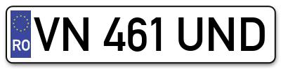 Placuta inmatriculare numar auto  VN-461-UND, VN 461 UND, VN461UND