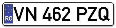 Placuta inmatriculare numar auto  VN-462-PZQ, VN 462 PZQ, VN462PZQ